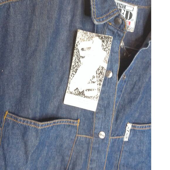 Vintage Get Used Classic Jeans By Elie Denim Snap Button Shirt Size Small New - Picture 5 of 6